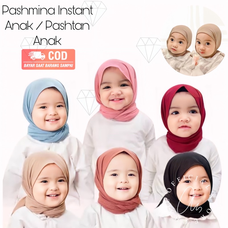 JILBAB SEGITIGA INSTAN ANAK JERSY PREMIUM / PASTAN BALITA/ HIJAB PASHMINA /ALMAIRA