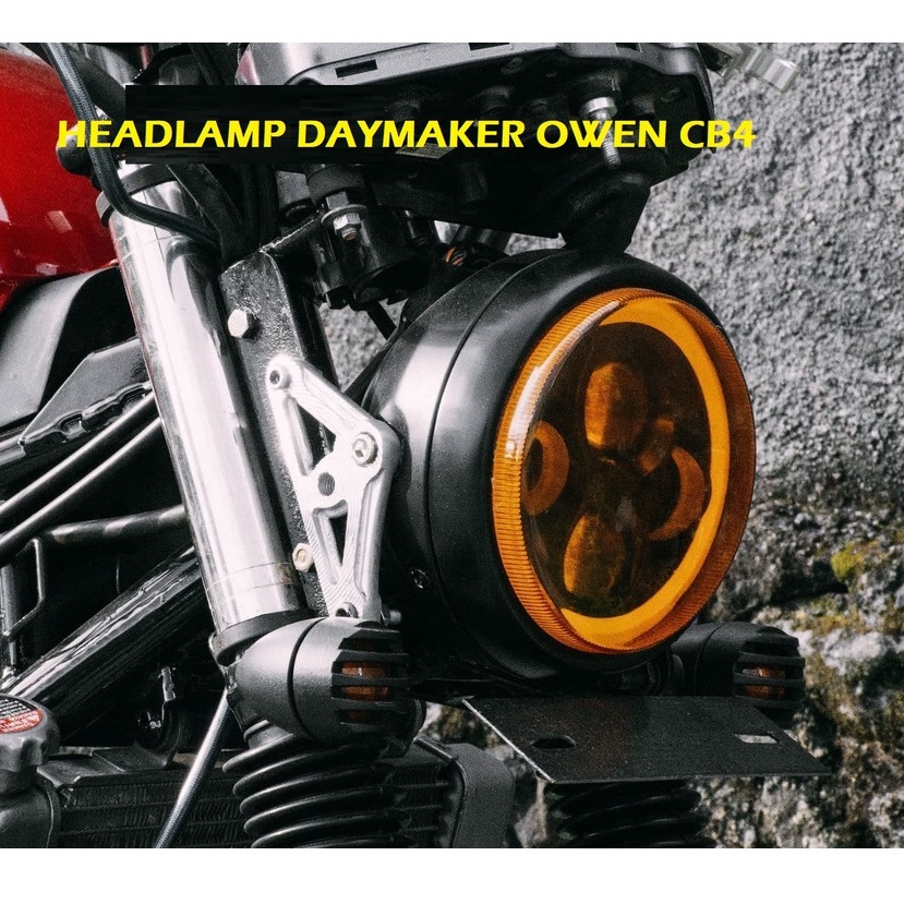 Headlamp Daymaker Owen LED Angel Eye Lampu depan CB Custom Japstyle Vixion GL Tiger MP Caferacer