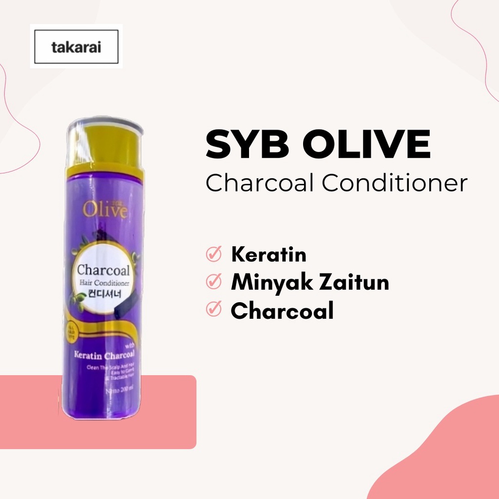 [COD] SYB Co.e Olive Charcoal Hair Conditioner 200ml Perawatan Rambut Anti Kusut dengan Kandungan Keratin