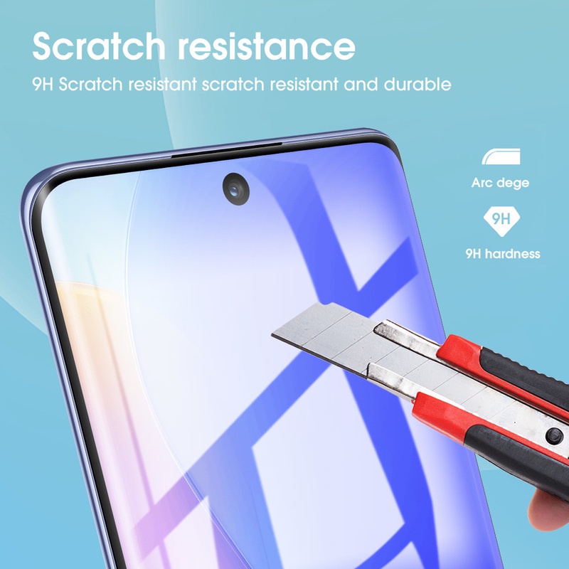 Pelindung Layar Tempered Glass Full Cover Anti Gores / Jatuh Untuk Huawei Nova 9 / 9Pro