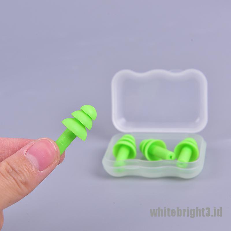 2 Pasang Ear Plugs Warna Putih Pencegahan Kebisingan Untuk Tidur Perjalanan