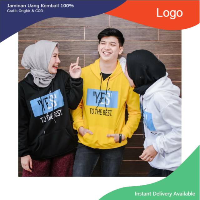 [ COD ] sweater hoodie YES HOODIE hoodie pria wanita sweater murah sweater kekinian sweater terlaris