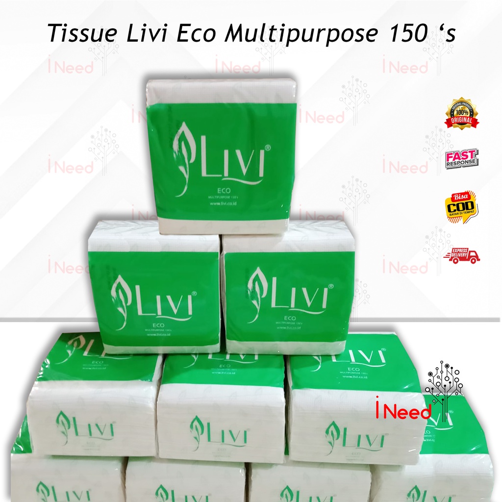 (INEED) TISSUE LIVI ECO Multipurpose 150s - Tisu Serbaguna | Tissue Serbaguna