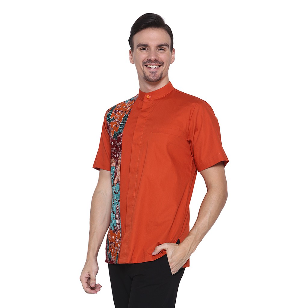 Koko Batik Pria Asli Jambi Coklat Berkualitas - Zallatra LW1