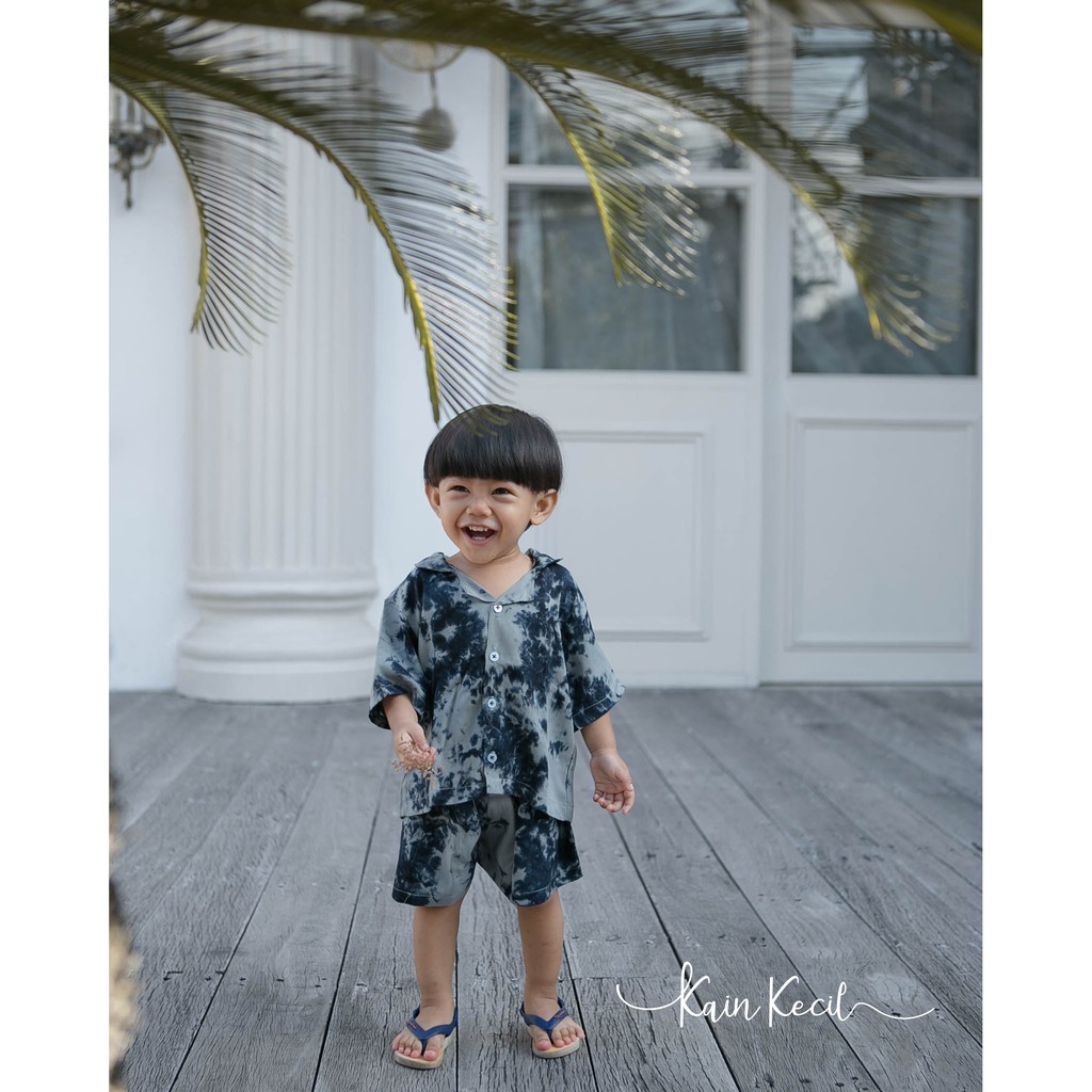 One Set Tie Dye Anak Grey Black