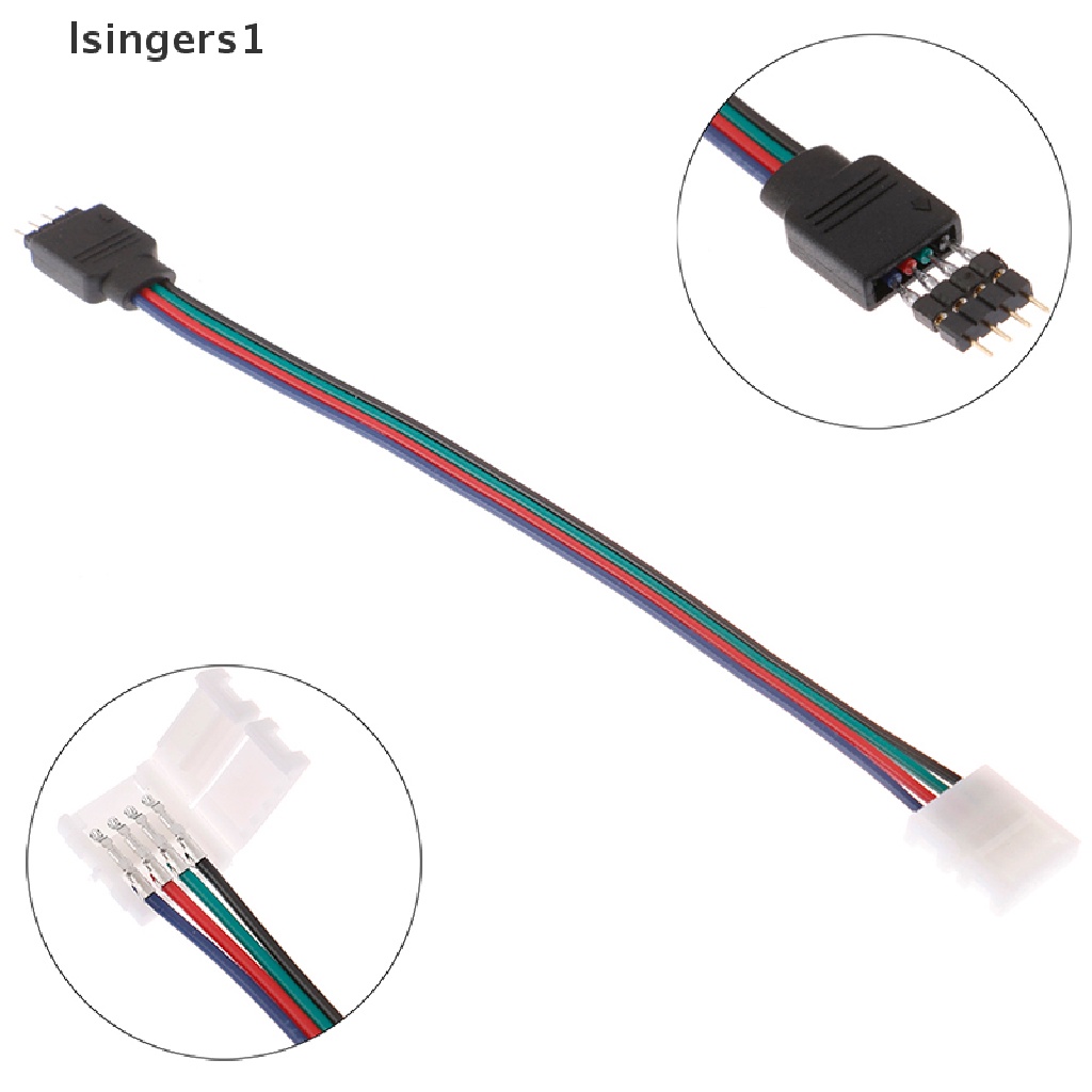 (lsingers1) Konektor Adapter power strip Lampu led RGB 5050 4 pin Panjang 15cm