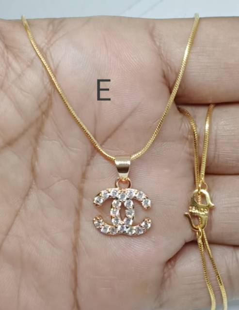 AC7  kalung xuping wanita lapis emas model belut 45 cm