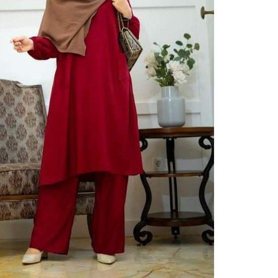 ➳ LONG JUMBO LD 125 / Setcel long tunik jumbo polos XXXL Ld 125 / Setelan polos long tunik jumbo / O