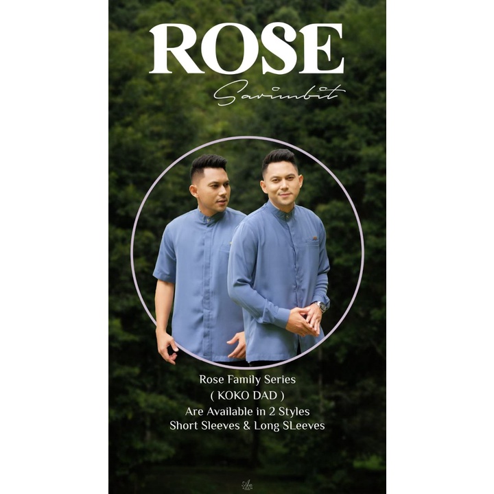 TERLARIS baju koko ayah Sarimbit rose series by aden hijab kokoh dad mewah premium