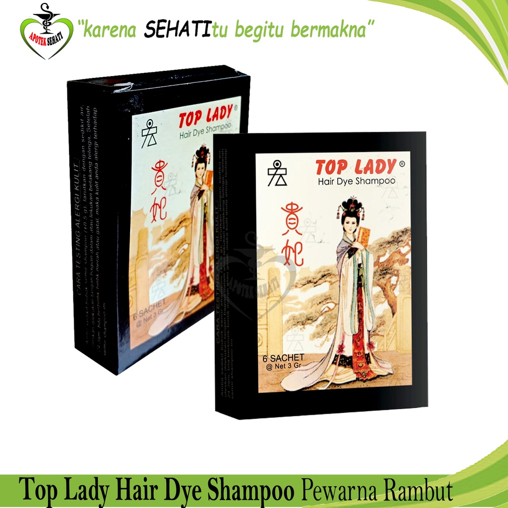 Top Lady Hair Dye Shampoo Per Sachet Semir Rambut Berbentuk Shampo