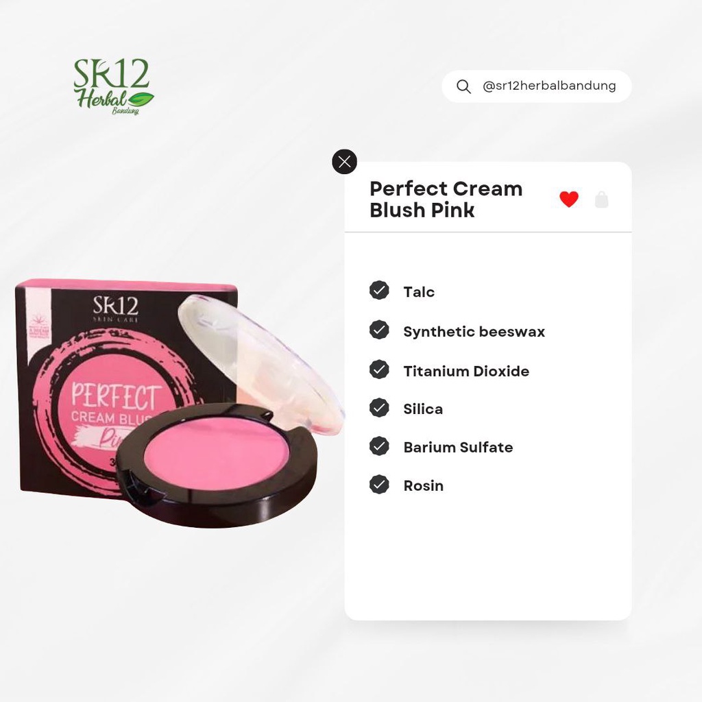 Blush On Sempurna Perfect Cream Blush Pewarna Pipi Segar dan Bercahaya Blush On Padat