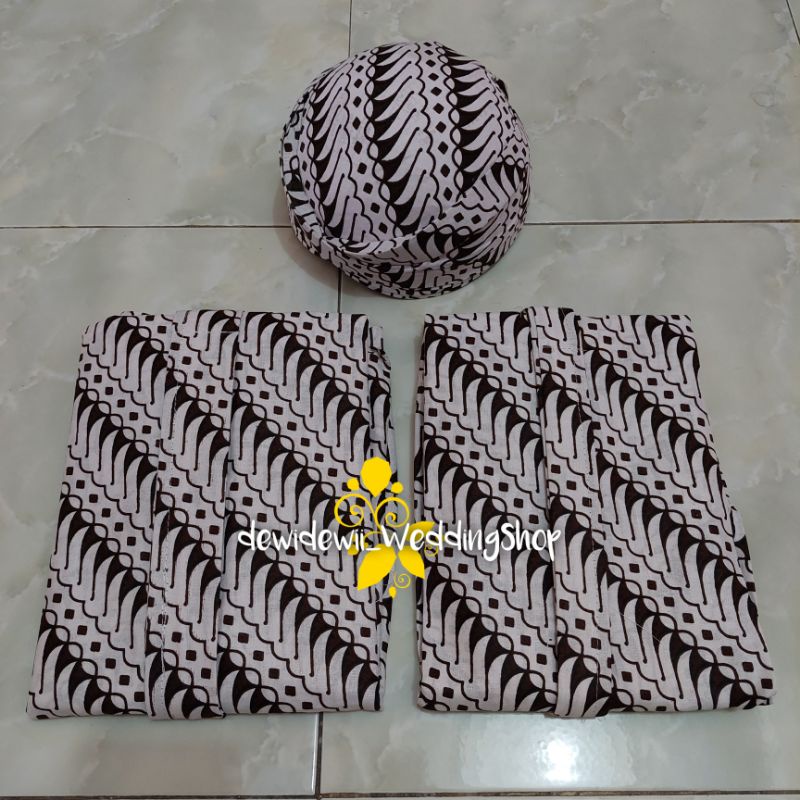 Set Jarik Cewek Cowok + Blangkon, Motif Lereng Canting