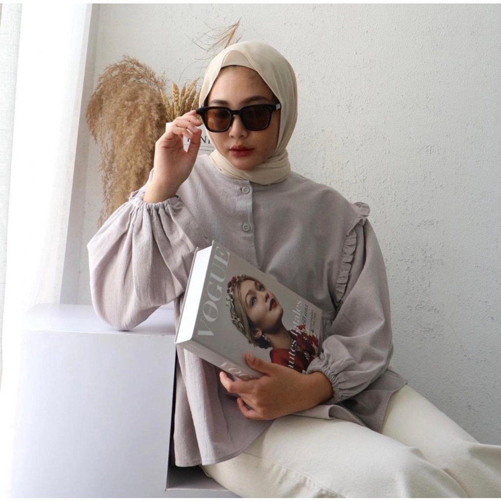 Kinan Blouse Linen Rami Blouse Wanita Kekinian