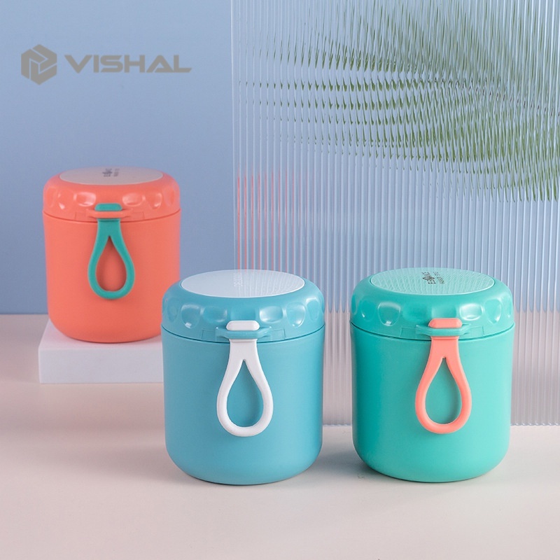 VISHAL Gelas Soup &amp; Ice Multifungsi + Sendok Anti Tumpah - BPA Free Anti Tumpah Sup Portable Cup VS-78