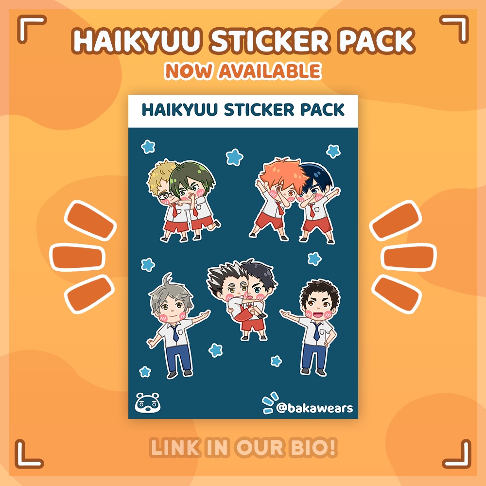 

Haikyuu!! Bocil Duo SD Sticker Sheet - Hinata, Kageyama, Tsuki, Bokuto, Akaashi, Yamaguchi, Daichi, Sugawara (Bakawears)