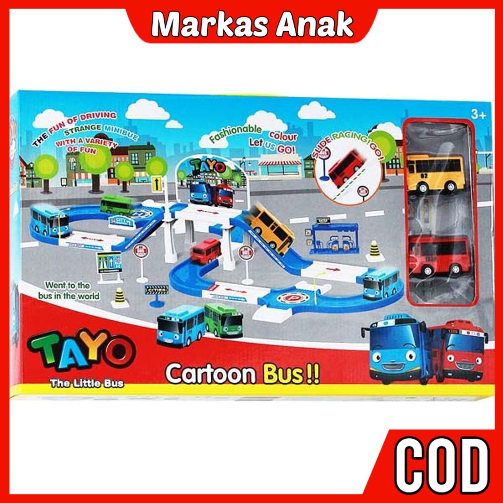 Mainan Anak Anak Umur 3 4 5 6 Tahun Track jalur Seluncur Seluncuran Perosotan Mobil Mobilan Bus Bis 