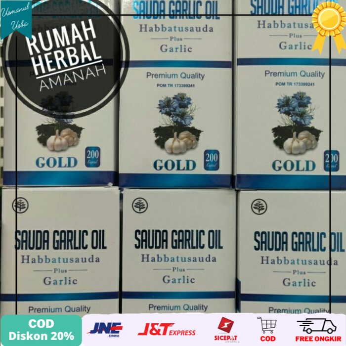 

❤COD❤ Sauda Garlic Oil 200 kapsul Habbatussauda plus Garlic
