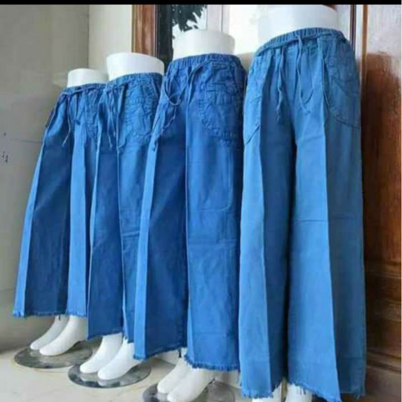 promo puncak [B8] Celana kulot jeans wanita rawis polos Boyfriend kulot rawis jeans highwaist COD ready stok-6