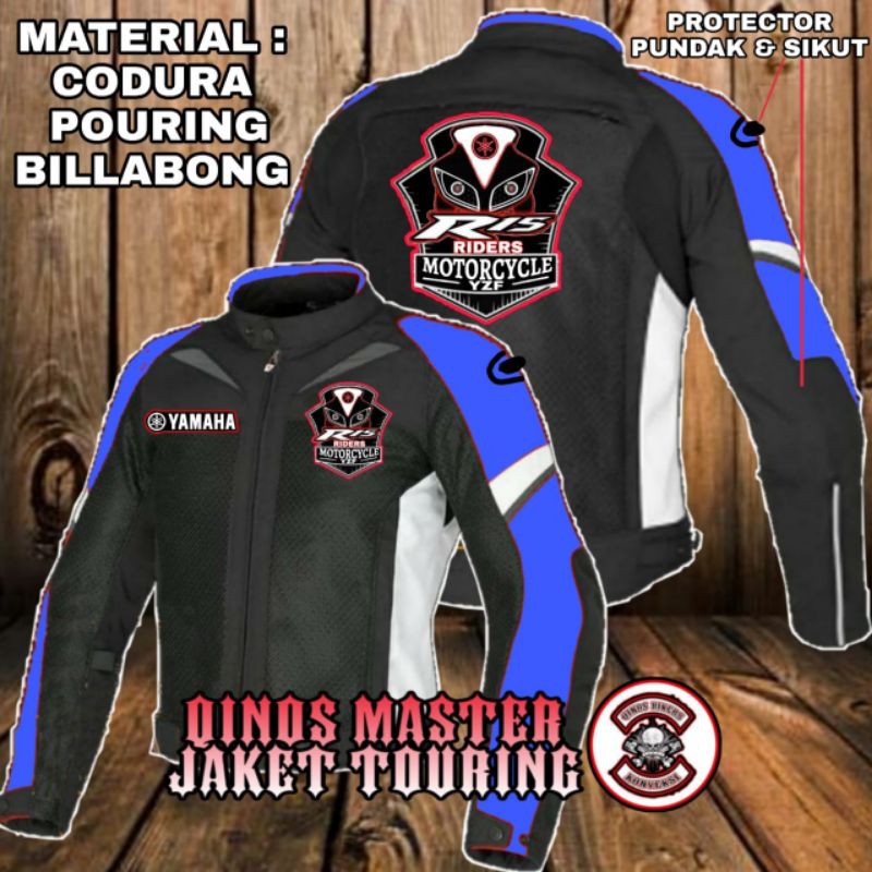 jaket touring yamaha r15 jaket touring r15 pria/wanita jaket touring cordura full pelindung