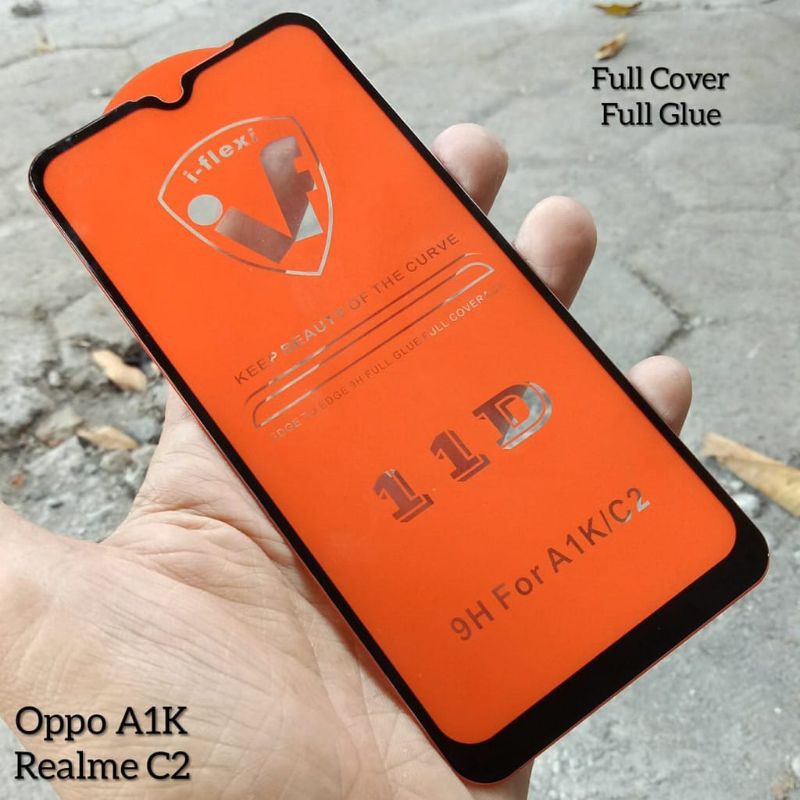 Tempered Glass Oppo A1k/C2 Full Cover Premium Quality