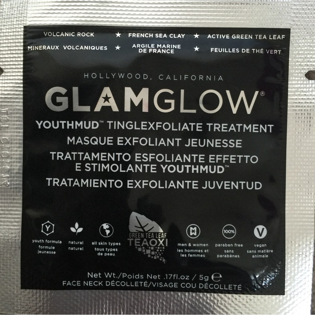 GLAMGLOW youthmud 5gr sachet sample hitam original Grosir Tinglexfoliate Black youth mud mask masker