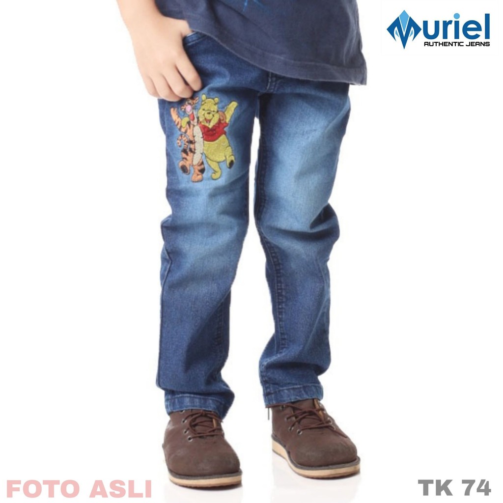  TK  74 Celana  Panjang Jeans ANAK  BORDIR WINNIE THE POOH 