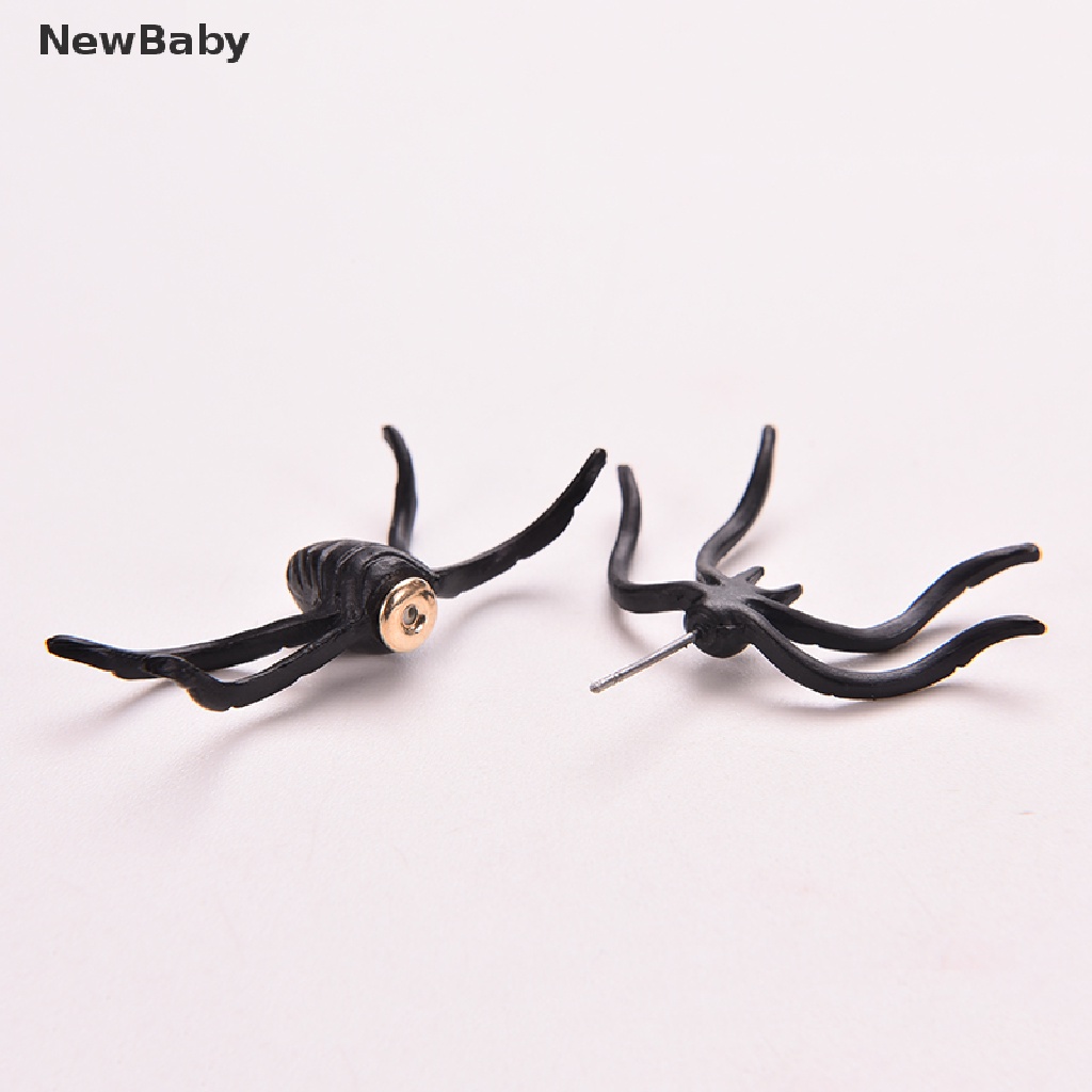 Anting Stud Desain Laba-Laba Warna Hitam Untuk Wanita