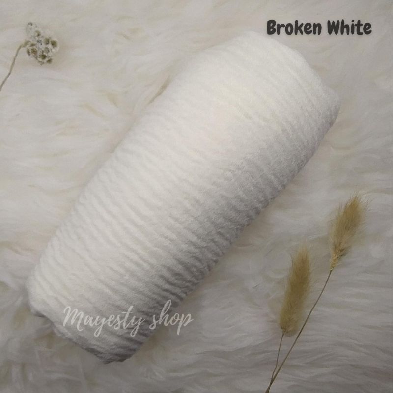 Pashmina Crinckle | Pashmina Shawl | Pashmina Arab | Pashmina Negro Part 2-Putih tulang