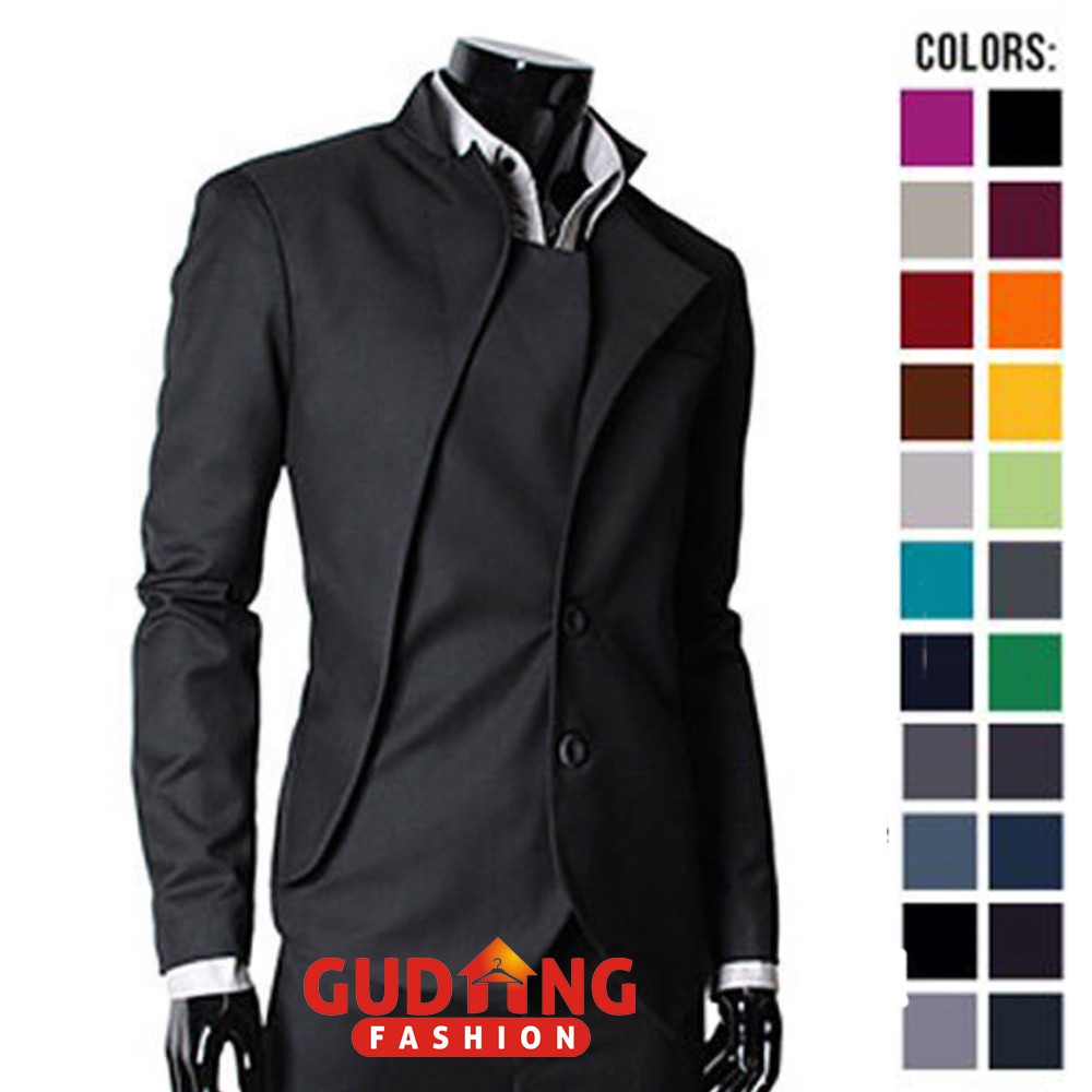 Blazer Pria Stretch Model Korea Hitam Putih - BLZ (COMB)