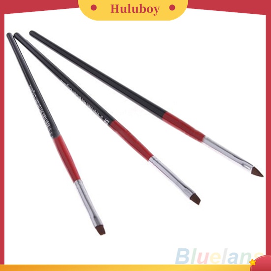 Huluboy Huluboy♡ 3pcs / Set Pen Brush Untuk Melukis Kutek Gel UV Akrilik DIY