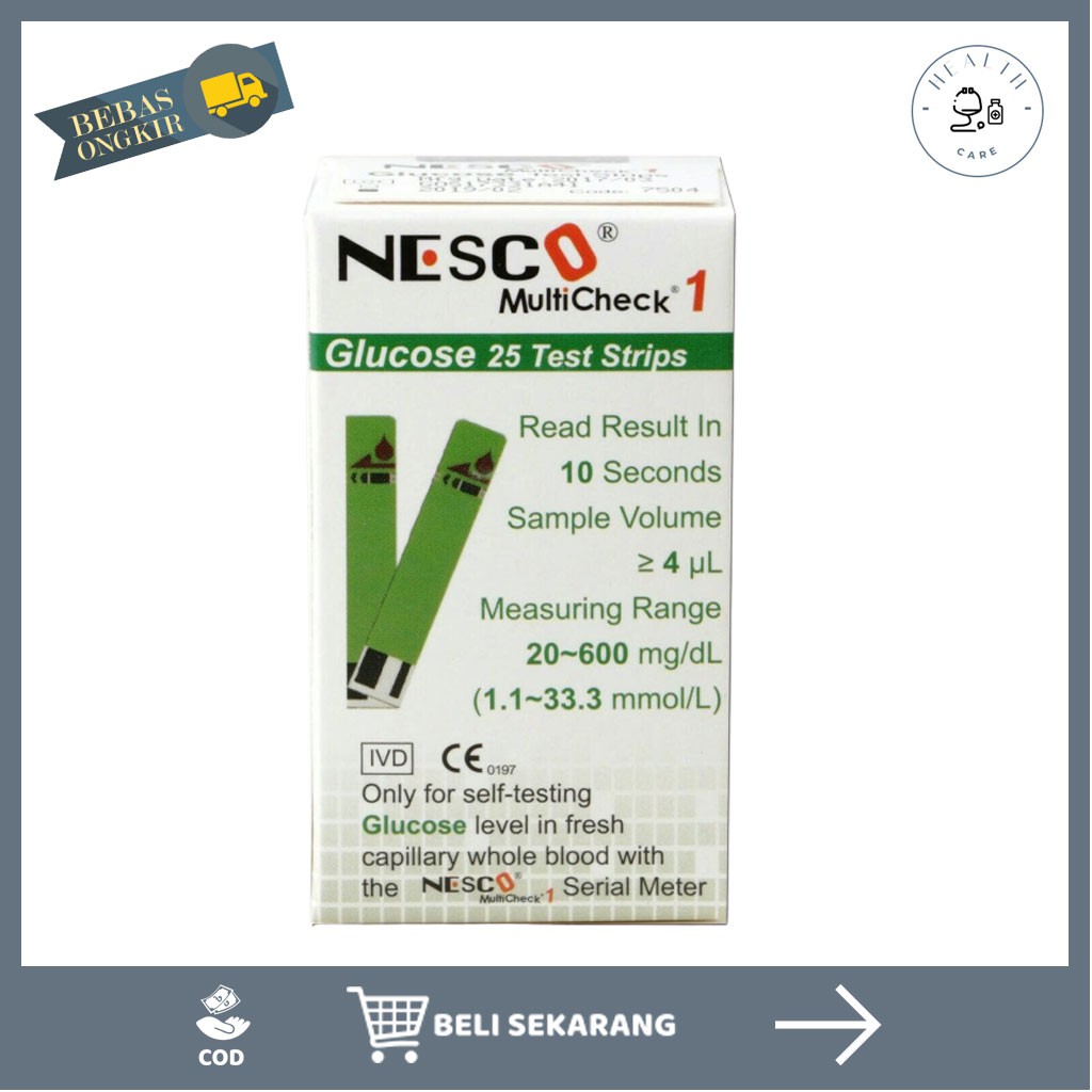 Alat Ukur Gula Darah Nesco Blood Glucose Strip Strips Easy