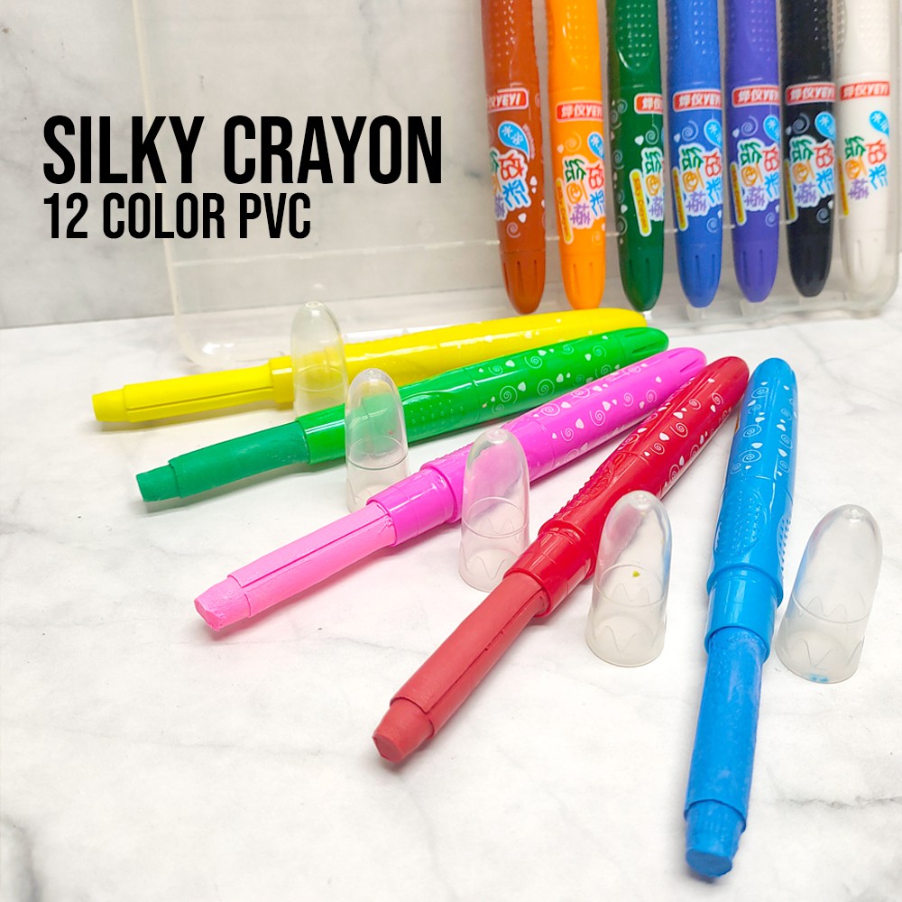 

12 warna Silky Crayon / Gel Crayon / Crayon+cat air / 12pcs silky crayon