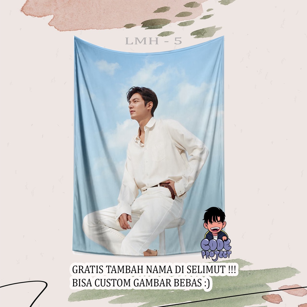 SELIMUT LEE MIN HO - lee min ho - aktor lee min hoo - aksesoris drakor lee min hoo - selimut custom 