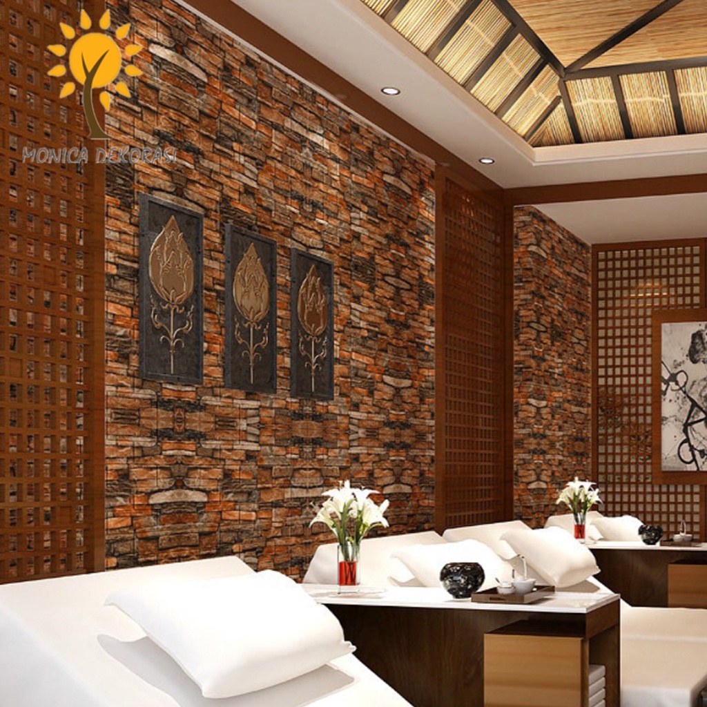  Wallpaper Dinding 77 x 70 CM Stiker Wallfoam 3D Sticker Dekorasi Kamar Rumah Murah Seri Batu Alam-8