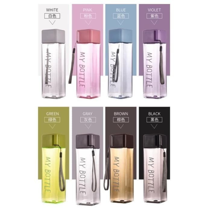 1 BOTOL AIR MINUM KOTAK - MY BOTTLE KOTAK WARNA