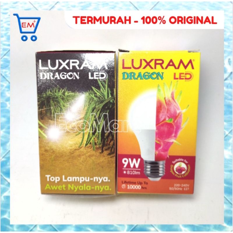 PROMO !! Lampu LED LUXRAM  9W Kuning/Warm White bisa untuk budidaya BUAH NAGA , penerangan CAFE