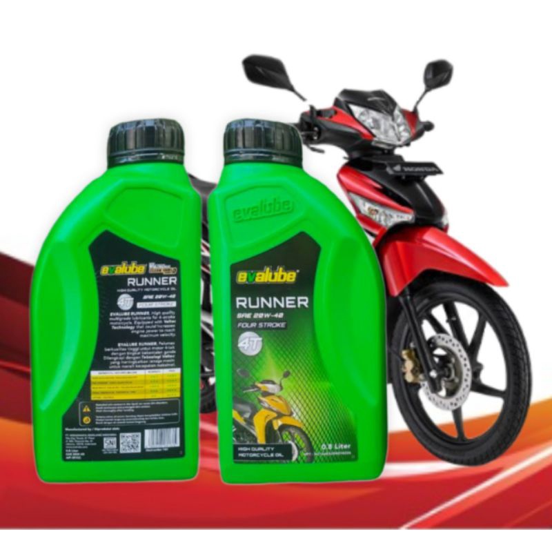 OLI MESIN EVALUBE 4 TAK 800 ML 20W-40 UNTUK SEMUA MOTOR BEBEK HONDA,YAMAHA,SUZUKI