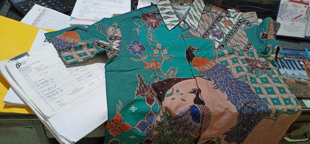 S M L Xl Xxl Kemeja Batik Tulis Pria Berlapis Furing Trikot Lengan Pendek Motif K012 Handmade