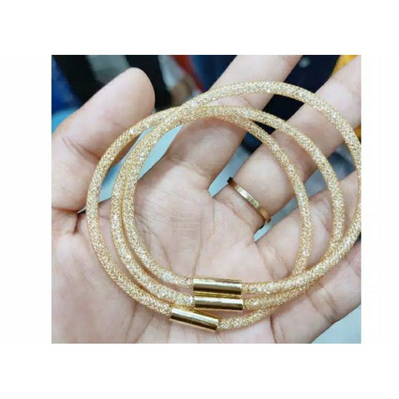 Gelang kawat gliter Polos Fashion g08079