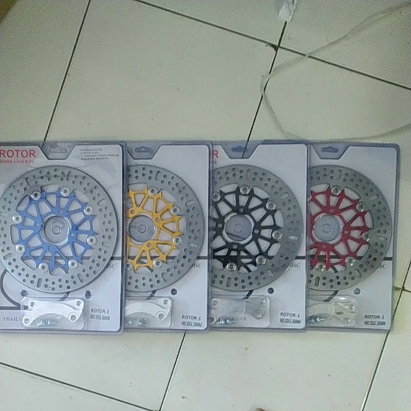 piringan mio soul lebar ukuran 260+breket warna gold blue red black