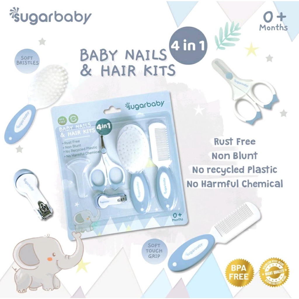 SUGAR BABY 4IN1 BABY NAIL &amp; HAIR KITS / PERLENGKAPAN PERAWATAN KUKU DAN RAMBUT BAYI 4IN1