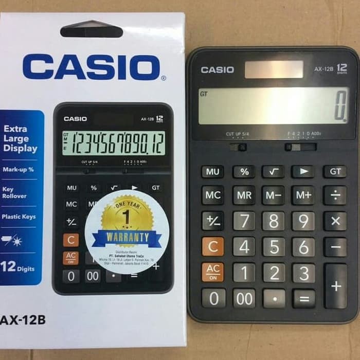 

kalkulator casio AX-12B AX12B 12 B digit SOLAR POWER GARANSI RESMI 1 TAHUN DISTRIBUTOR CALCULATOR