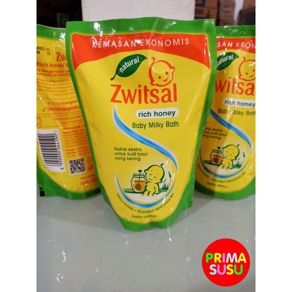 Zwitsal Rich Honey Baby Milky Bath 450 ML