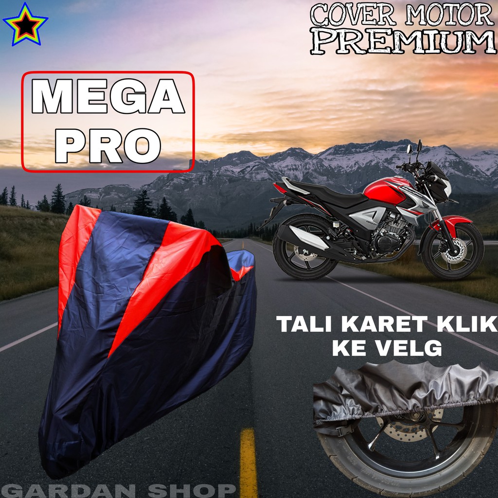 Sarung Motor MEGA PRO Hitam HIJAU Body Cover Penutup Pelindung Motor Mega Pro PREMIUM