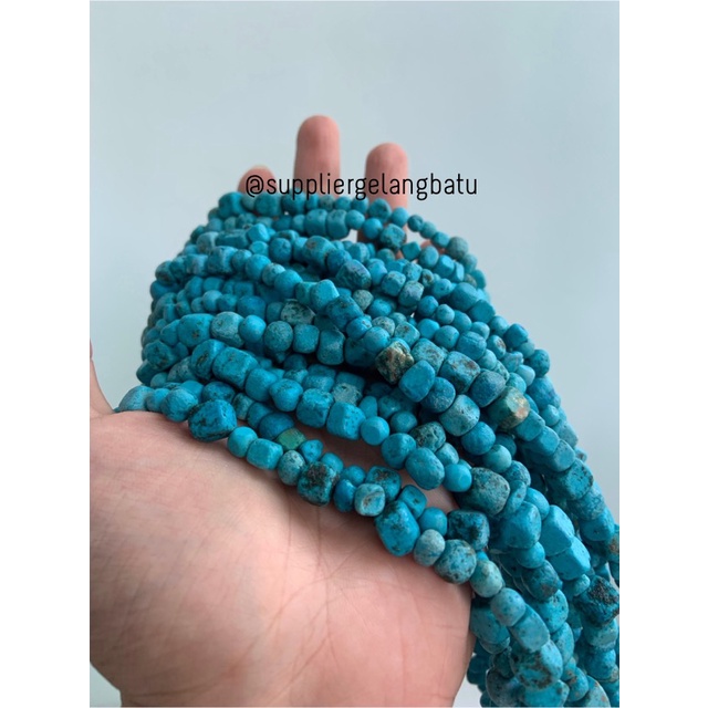 KOTAK Batu alam blue turquoise pirus biru 1cm phyrus howlite craft