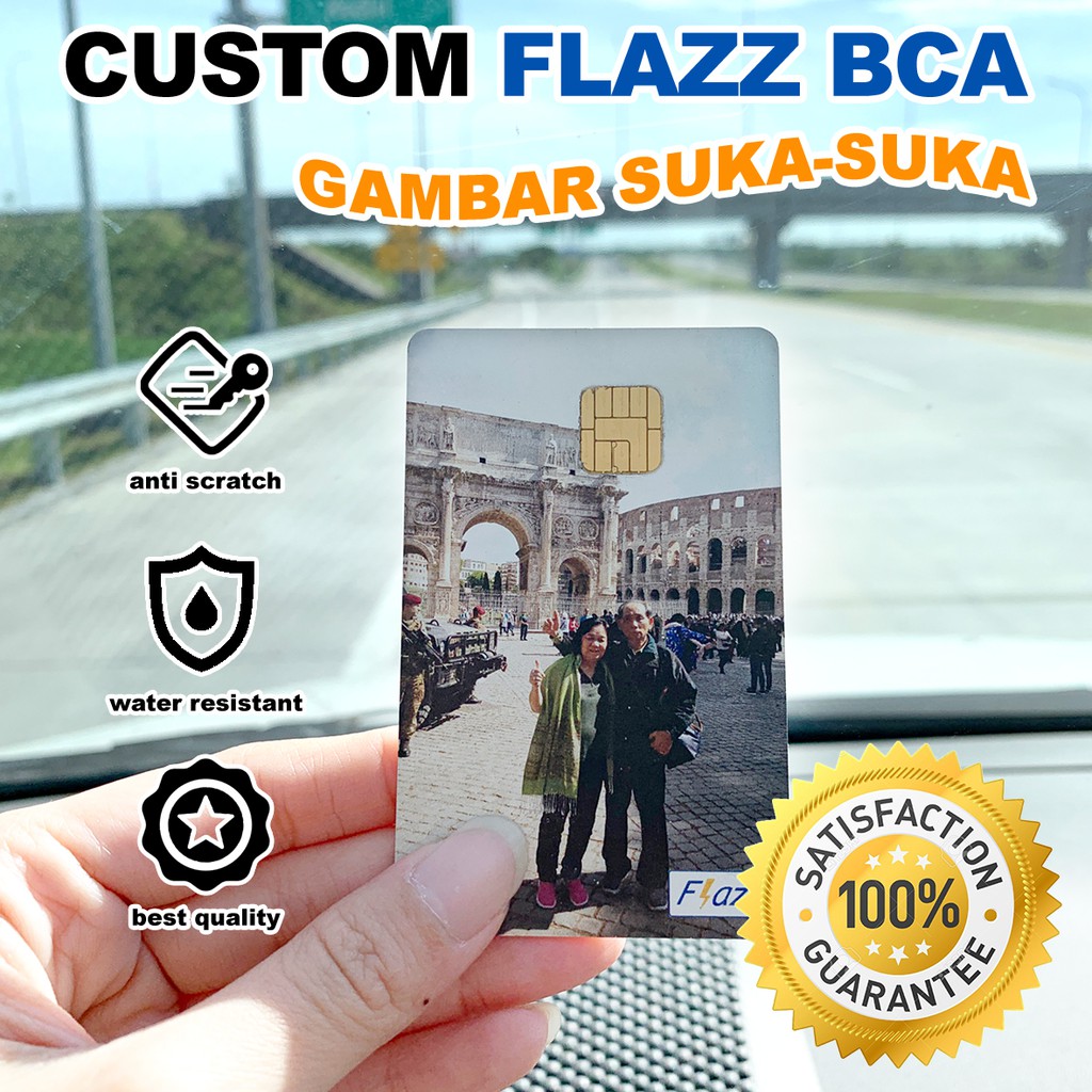 Custom flazz bca saldo 0 gambar suka suka cetak 1 sisi / 2 sisi emoney kartu toll