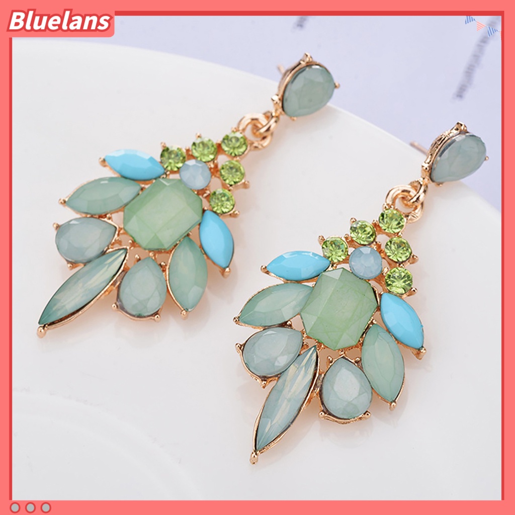 Bluelans 1 Pair Earrings Attractive Water Drop Shape Alloy Women Girls Ear Studs