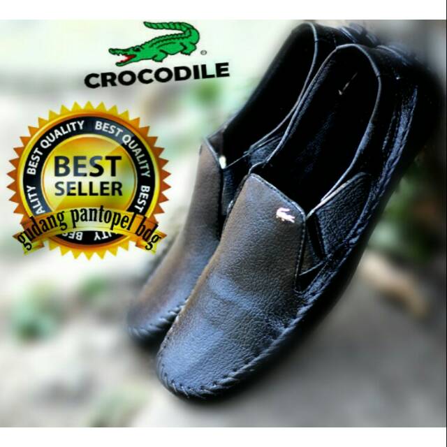 PROMO CROCODILE SLIP ON PRIA CASUAL CROCODILE PRIA ELEGAN TERLARIS HITAM PLAT