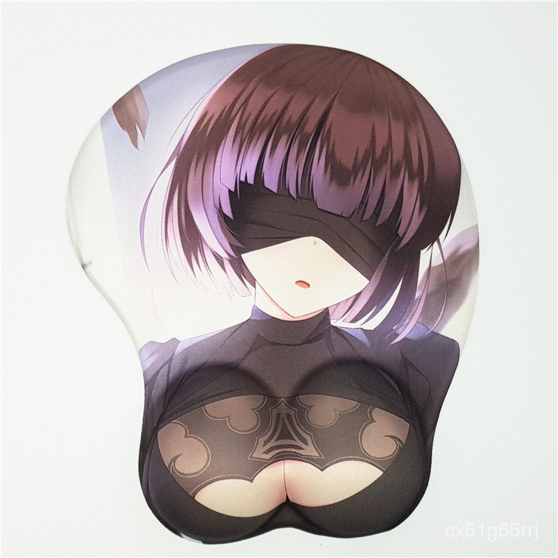 NieR:Automata 2B Anime Gaming 3D Mouse pads, 3D Boobs Breast Mice Pad with Silicone GEL Wrist rest S