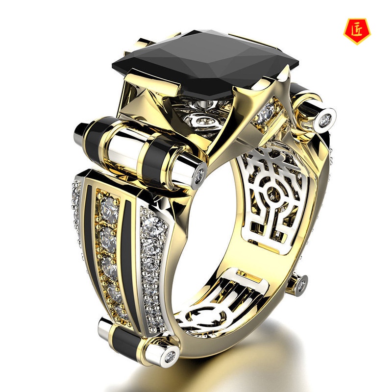 [Ready Stock]Creative Men's Domineering Color Separation Ring